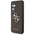 Guess HC PU Grained Big 4G and Classic Logo -suojakuori Samsung Galaxy S25:lle, ruskea