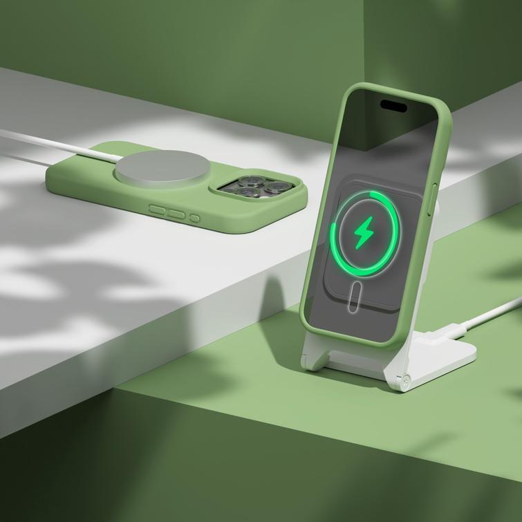 Etteri Silicone Mag kotelo iPhone 12 / 12 Pro 6,1" vaaleanvihre&auml;lle