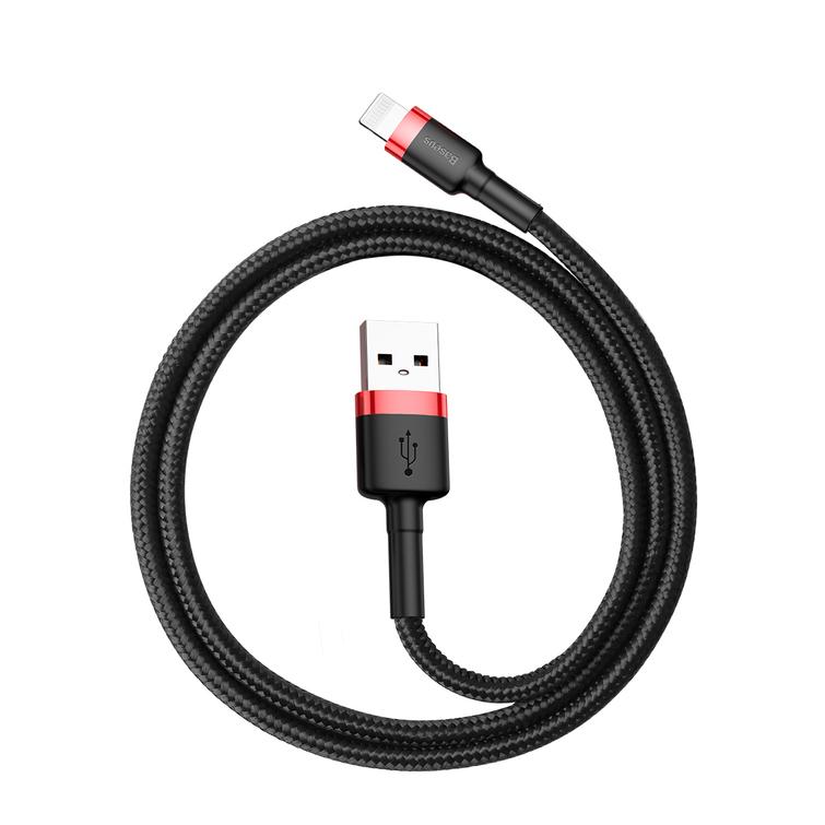 Baseus Cafule USB-Lightning-kaapeli 0,5m 2,4A puna-musta