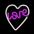 Neon LED-valo LOVE HEART violetti valkoinen NNE02 Neolia