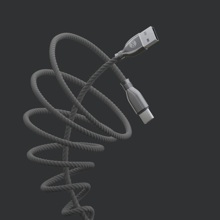 Forever Tornado -kaapeli USB - USB-C 1,0 m 3A musta