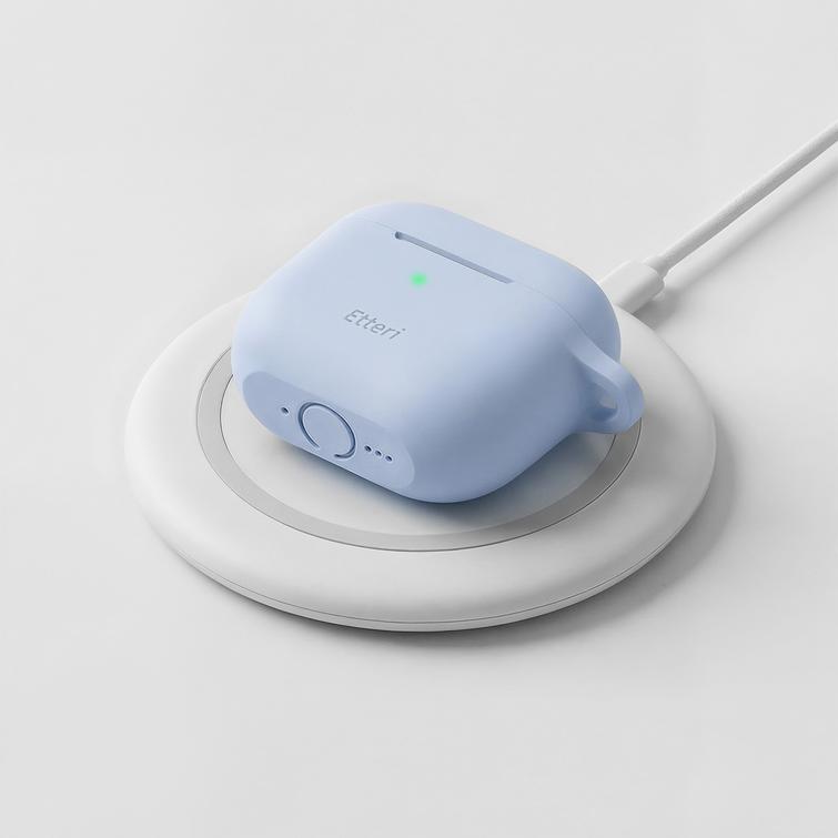 Etteri-silikonikotelo AirPods 4:lle vaaleansininen