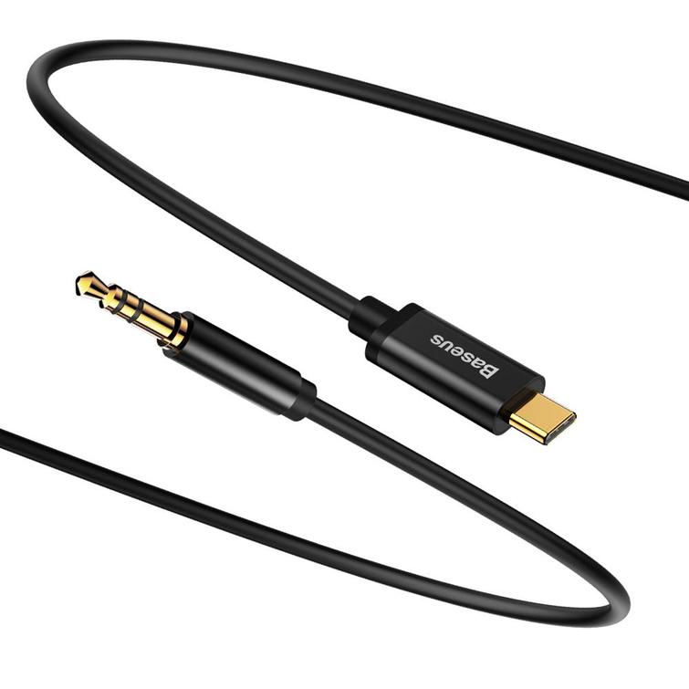 Baseus Yiven M01 USB-C - 3,5 mm jack 1,2 m musta äänikaapeli