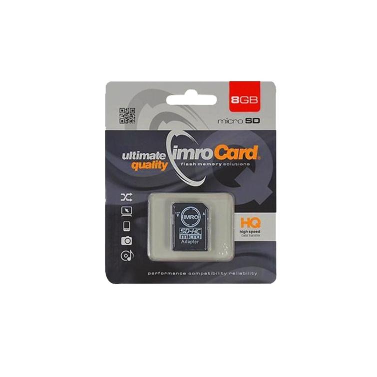 Imro-muistikortti 8GB microSDHC cl. 10 + adapteri
