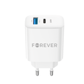 Forever TC-07-30AC PD QC laturi 1x USB-C 1x USB 30W valkoinen