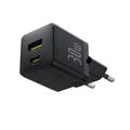 Baseus Palm Fast Charger Wall Charger 30W USB-C USB-A EU Cluster Black