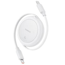 Baseus Free2Pull Mini -latauskaapeli USB-C - USB-C 60W 1m Kuunvalkoinen
