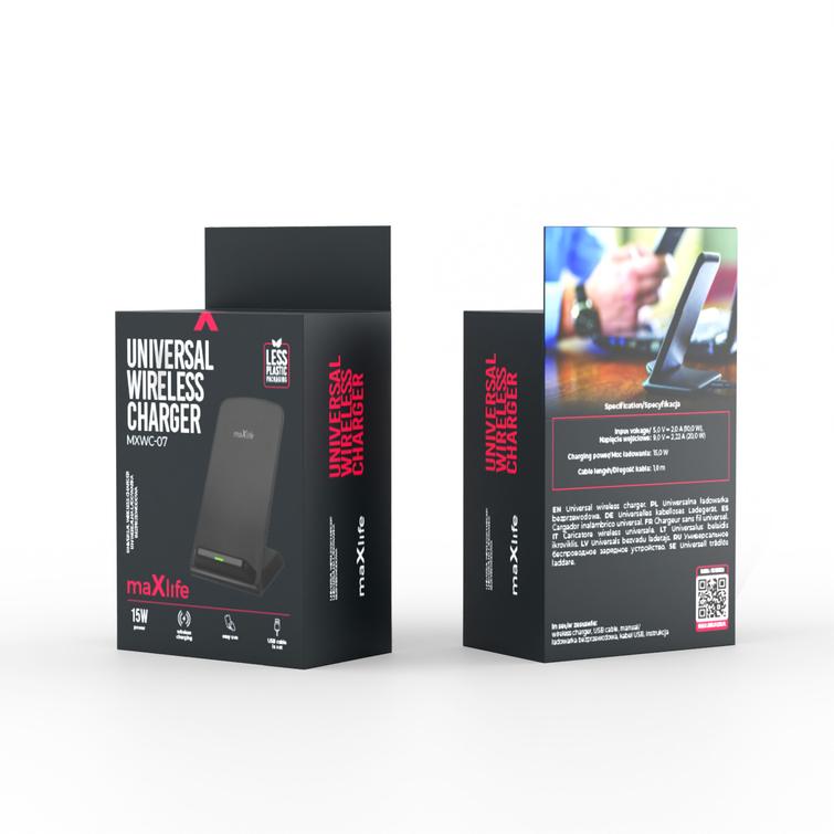 Maxlife MXWC-07 langaton laturi 15W musta