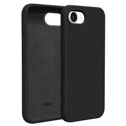 Etteri Silicone Mag kotelo iPhone 16e mustalle