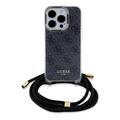 Guess iPhone 15 Pro 6,1" suojakuori GUHCP15LHC4SEK musta HC CROSSBODY CORD 4G PRINT