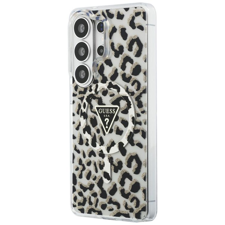 Guess case IML Leopard Print Triangle MagSafe for Samsung Galaxy S26 Ultra black