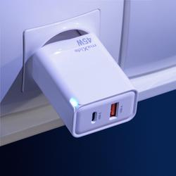 Maxlife MXTC-09-45AC GaN PD QC laturi 1x USB-C 1x USB 45W valkoinen