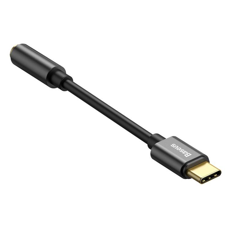 Baseus-sovitin L54 USB-C - 3,5 mm liit&auml;nt&auml;, musta