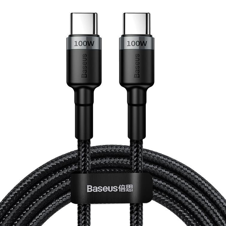 Baseus-kaapeli Cafule PD USB-C - USB-C 2,0 m 5A harmaanmusta 100W