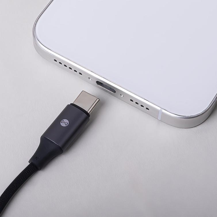 Forever-sovitin äänikaapelille AJC-01, 3,5 mm jakki - USB-C, musta