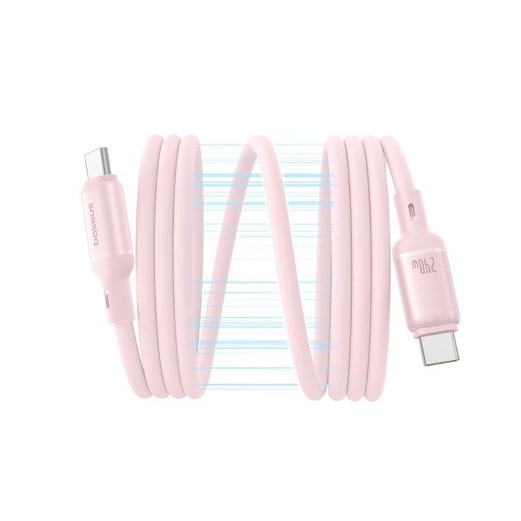 Baseus-kaapeli PicoGo PD USB-C - USB-C 1,0m vaaleanpunainen 240W magneettinen