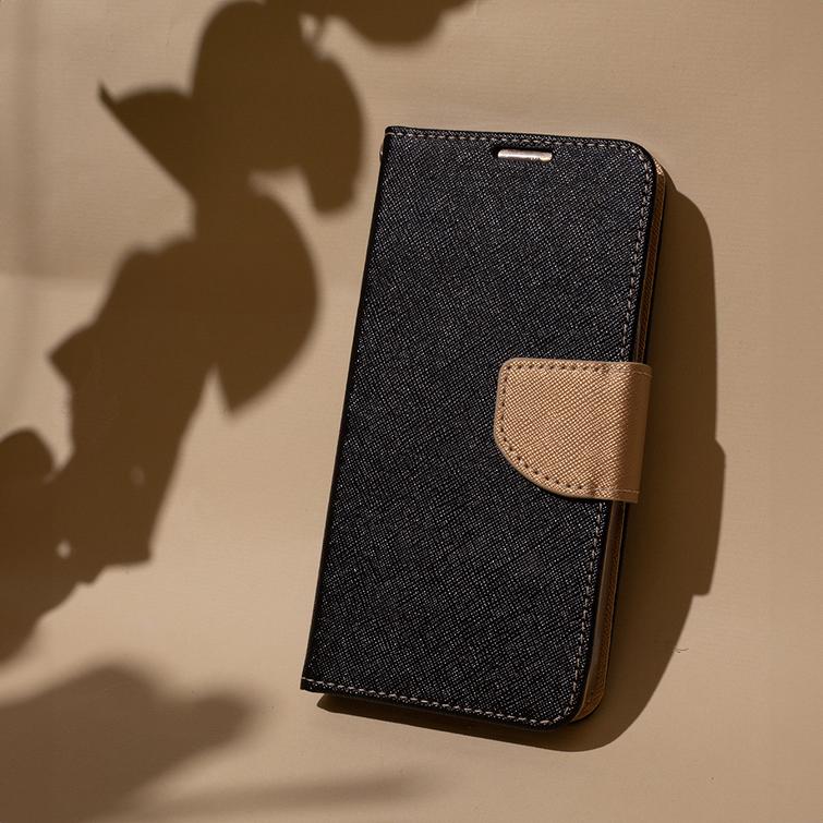 Smart Fancy -suojakuori Samsung Galaxy A25 5G:lle (maailmanlaajuinen), musta-kultainen