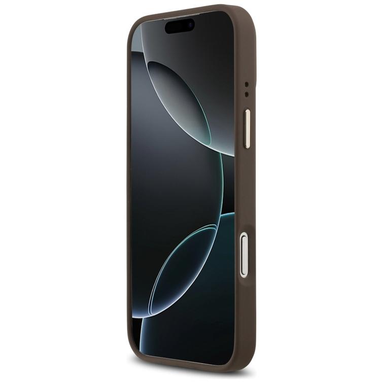 Guess iPhone 17 Pro Max -suojakuori HC MAGSAFE PU W/ PEONY HOT STAMP ruskea