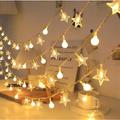 LED GARLAND 1,5M (10 LED LAMPS) USB BALCONY STARS + BALLS WARM WHITE