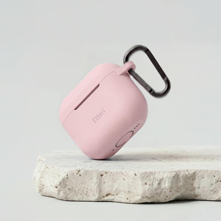 Etteri-silikonikotelo AirPods 4:lle vaaleanpunainen