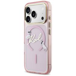 Karl Lagerfeld kotelo iPhone 17 Pro Max 6,9" IML Choupettes Karl Script Logo MagSafe vaaleanpunainen