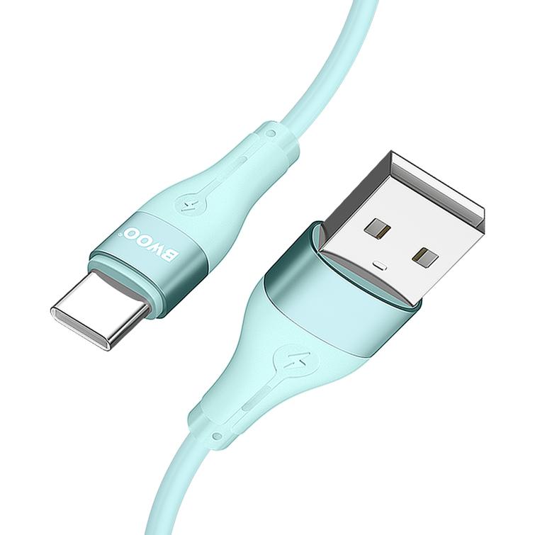 BWOO-kaapeli USB - USB-C 1m 3A Minimalistinen silikonivihre&auml; X280C