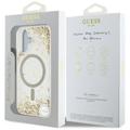 Guess HC Resin Bottom Glitter -suojakuori iPhone 16:lle, MagSafe, kulta
