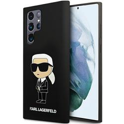 Karl Lagerfeld -suojakuori Samsung Galaxy S24 Ultralle KLHCS24LSNIKBCK musta HC SILICONE NFT IKONIK