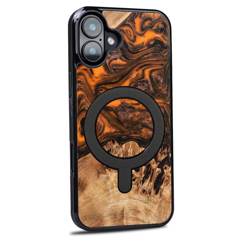 Bewoodin ainutlaatuinen iPhone 16 Plus 6,7" -suojakuori, oranssi, MagSafe-suojalla