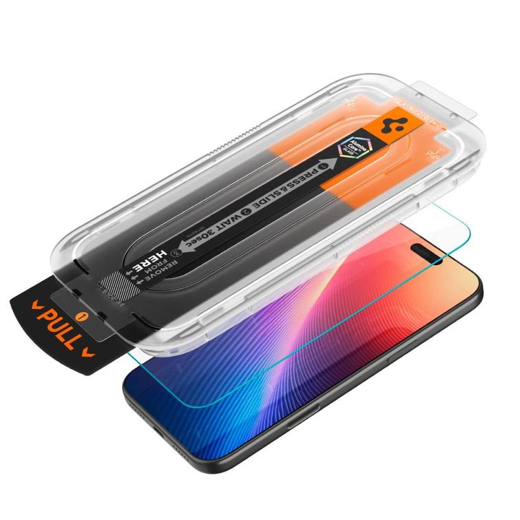 Spigen karkaistu lasi Glas.Tr &rdquo;Ez Fit Pro&rdquo; iPhone 16 Pro / 17 Pro / 17 Pro:lle Yksityisyyden suoja