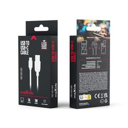 Maxlife-kaapeli USB - USB-C 1,0 m 1A valkoinen