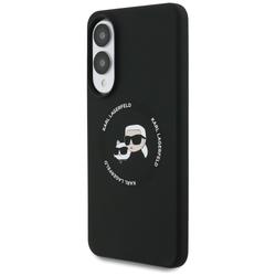 Karl Lagerfeld -suojakuori Samsung Galaxy S25 Edgelle, magneettinen silikonikuori, kaksi päätä, musta
