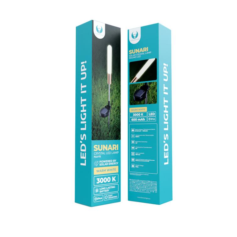 Forever Light aurinkokenno-LED-lamppu SUNARI FLS-72 kristallilamppu py&ouml;re&auml; 3000K 600mAh 0,72Wh Ni-MH