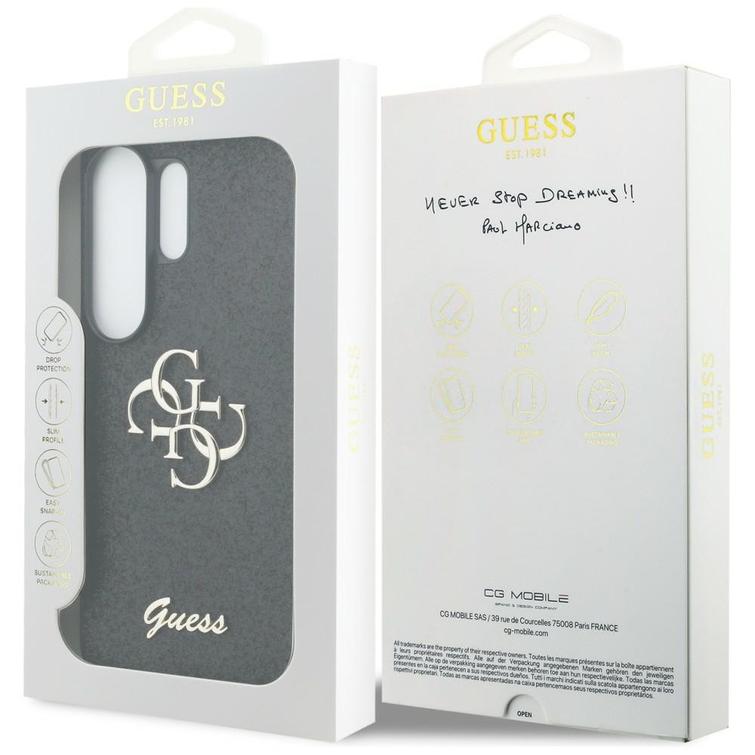 Guess case Fixed Glitter Big 4G Metal Logo for Samsung Galaxy S26 Ultra black
