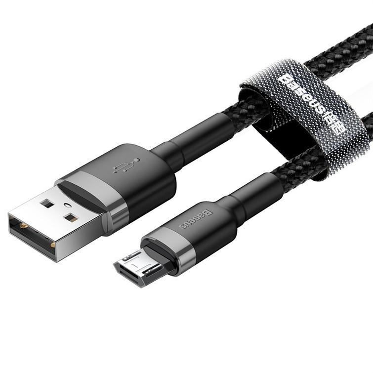Baseus-kaapeli Cafule USB - micro USB 1,0m 2,4A harmaanmusta