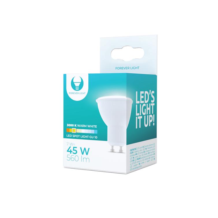 LED-lamppu GU10 7W 230V 3000K 560lm Forever Light