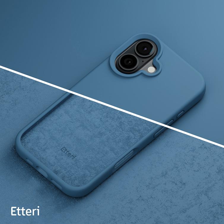 Etteri-silikonikotelo iPhone 16 6,1" -puhelimelle, tummansininen