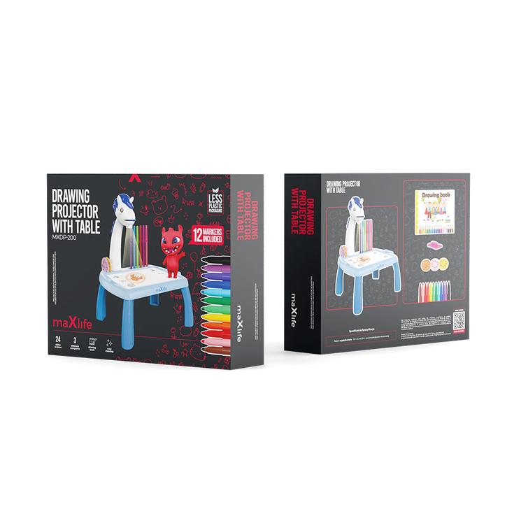 Maxlife-projektori piirustusp&ouml;yd&auml;ll&auml; MXDP-200 sininen