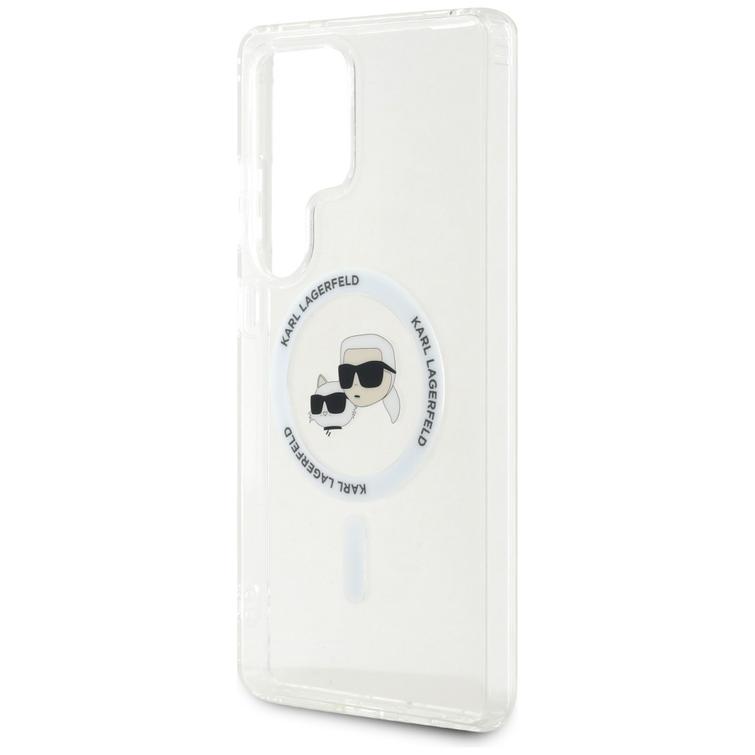 Karl Lagerfeld HC Magnetic IML Metal KC Heads -suojakuori Samsung Galaxy S25 Ultralle, valkoinen