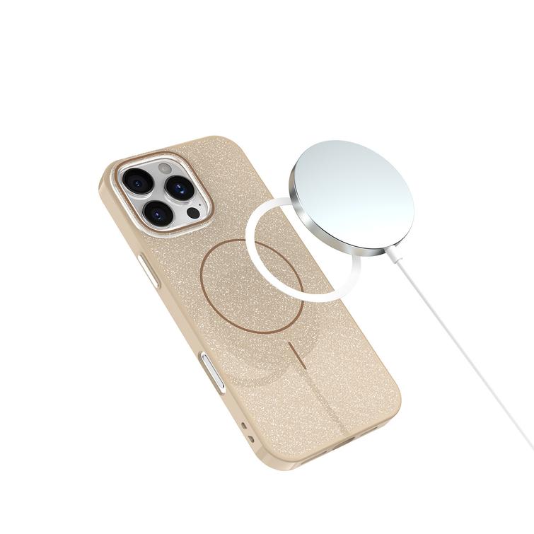 Glitter Thin Mag -suojakuori iPhone 17 6,3":lle, ruskea