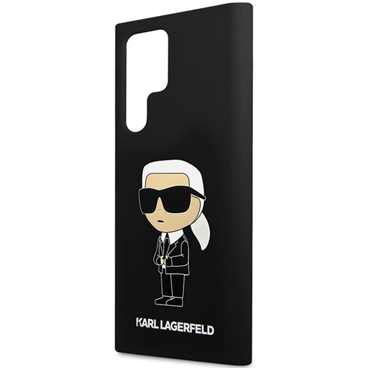 Karl Lagerfeld -suojakuori Samsung Galaxy S24 Ultralle KLHCS24LSNIKBCK musta HC SILICONE NFT IKONIK