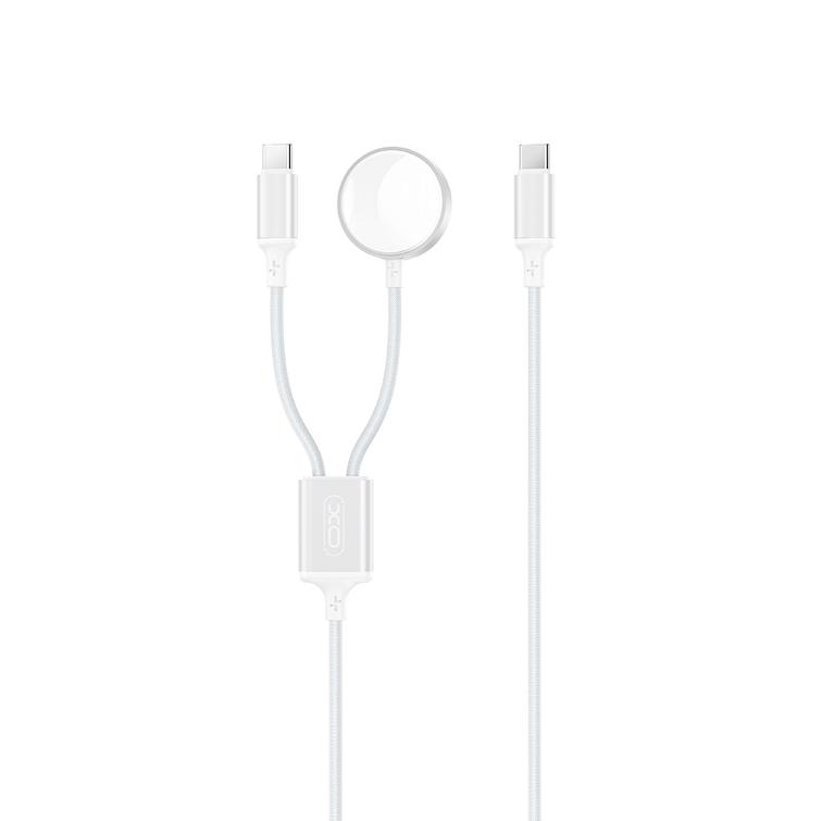 XO langaton induktiivinen laturi CX030 valkoinen Apple Watchille USB-C-kaapelilla -USB-C