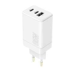 Maxlife MXTC-08-65ACC PD QC laturi 2x USB-C 1x USB 65W valkoinen