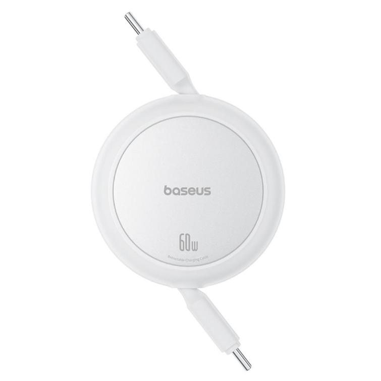 Baseus Free2Pull Mini -latauskaapeli USB-C - USB-C 60W 1m Kuunvalkoinen