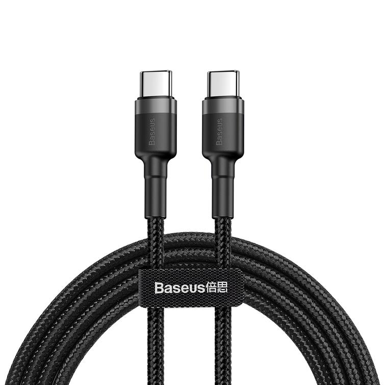 Baseus-kaapeli Cafule PD 2.0 USB-C - USB-C 1,0m 3A harmaanmusta 60W