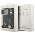 Guess 4G Strass Logo & Big Strap Metal Buttons MagSafe -kotelo iPhone 17 Prolle, musta