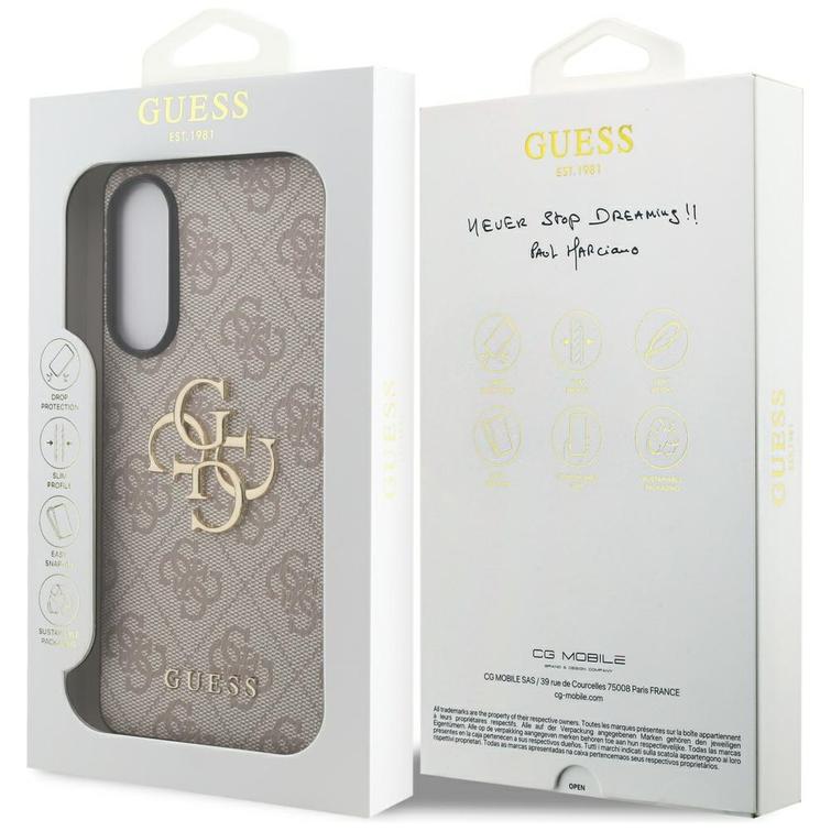 Guess-suojakuori Samsung Galaxy S25 Edgelle GUESS HC 4G PU isolla logolla, pinkki
