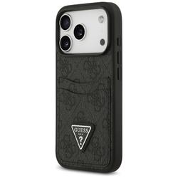Guess 4G Double Card Triangle -suojakuori iPhone 17 Prolle, musta