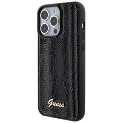 Guess case for iPhone 15 Pro Max 6,7" GUHCP15XPSFDGSK black HC Sequin Script Metal