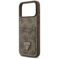Guess 4G Double Card Triangle -suojakuori iPhone 17 Pro Maxille, ruskea